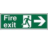 Seco Fire Exit - Fire Exit, Man Running Right, Freccia che punta a destra, 450 mm x 150 mm - 1 mm in plastica semi rigida