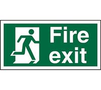 Seco Fire Exit - Man Running Right, cartello di uscita antincendio, 200 mm x 100 mm - 1 mm in plastica semi rigida