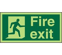 Seco Fuoco Exit - Man Running Dight, cartello antincendio, 200 mm x 100 mm, fotoluminescente 2 mm acrilico