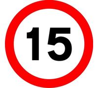 Seco Maximum Speed 15mph segnale stradale, 450 mm x 450 mm - 3 mm in alluminio composito