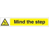 Seco Mind The Step Sign, 600mm x 100mm - 1mm Semi Rigid Plastic
