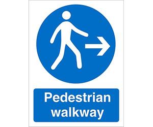 Seco Pedone Passerella - Segnale freccia destra, 150 mm x 200 mm - Vinile autoadesivo