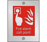 Seco Punto di chiamata e segno di fuoco dell'allarme antincendio, 200 mm x 150 mm - 5 mm acrilico trasparente con fissaggio stand off