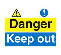 Seco Segnale "Danger, Keep Out", 600 mm x 450 mm - 3 mm PVC espanso