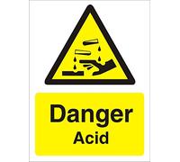 Seco Segnale di pericolo acido, 300 mm x 400 mm - vinile autoadesivo