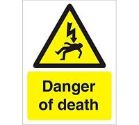 Seco Segnale di pericolo della morte, 300 mm x 400 mm, vinile autoadesivo
