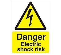 Seco Segnale di pericolo di scossa elettrica, 150 mm x 200 mm, in vinile autoadesivo
