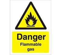Seco Segnale gas infiammabile pericolo, 300 mm x 400 mm - 1 mm in plastica semi rigida