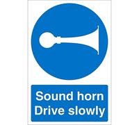 Seco Segnale sonoro Horn Drive Slowly, 400 mm x 600 mm - 1 mm in plastica semi rigida