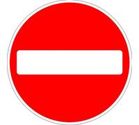 Seco Segnale stradale con pittogramma "No Entry for Vehicular Traffic, including Pedal Cycles", 450 mm x 450 mm - 3 mm composito in alluminio