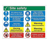 Seco Site Safety, All Visitors Must Report to Site Office, 600 mm x 450 mm - 3 mm Schiuma PVC