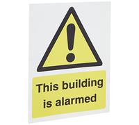 Seco This Building is Alarmed Sign, Cartello Allarme, 150 mm x 200 mm, Vinile Autoadesivo