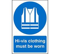 Seco WPM04SRP - Targa, autoadesiva, con messaggio"Warehouse Hi-Vis Clothing Must Be Worn", 400 x 600 mm, blu/bianco (versione inglese)