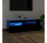 SECOLI Armadio per TV con luci a LED, 120 x 35 x 40 cm, con LED nero, per TV, per soggiorno, TV, TV, TV, con LED e cassetti