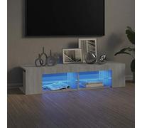SECOLI Armadio per TV con luci a LED, 135 x 39 x 30 cm, con LED grigio Sonoma TV, per soggiorno, TV, TV, con LED e cassetti