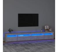SECOLI Armadio per TV con luci a LED, 270 x 35 x 40 cm, con LED grigio cemento, per soggiorno, TV, TV, TV, mobile con LED e cassetti