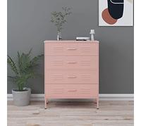 SECOLI Cassettiera Metallo Armadio Ufficio Armadietto Spogliatoio Armadio in Metallo Rosa 80x35x101,5 cm