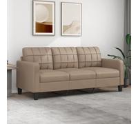 SECOLI Divano a 3 posti, in similpelle, con braccioli, divano a 3 posti, 3 posti, per soggiorno/camera da letto/ufficio/appartamento, 180 cm, colore: cappuccino