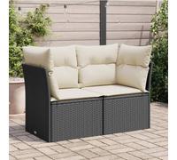 SECOLI Divano in rattan sintetico con cuscino, 2 posti, da giardino, divano da giardino, divano in rattan, divano a 2 posti, piccolo balcone, balcone, balcone, balcone, divano in rattan sintetico, set