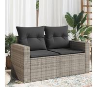 SECOLI Divano in rattan sintetico con cuscino, 2 posti, da giardino, divano da giardino, divano in rattan, divano a 2 posti, piccolo balcone, balcone, balcone, balcone, divano in rattan sintetico, set