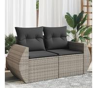 SECOLI Divano in rattan sintetico con cuscino, 2 posti, da giardino, divano da giardino, divano in rattan, divano a 2 posti, piccolo balcone, balcone, balcone, balcone, divano in rattan sintetico, set