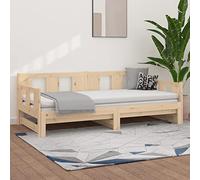 SECOLI Divano Letto Estraibile, Letto Estraibile, Divano con Letto Estraibile, Dormeuse Estraibile, Struttura Letto, Letto in Legno Massello di Pino 2x(80x200) cm