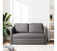 SECOLI Divano Letto Matrimoniale 2 Posti 112x174x55 cm Grigio Pelle Sintetica