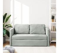 SECOLI Divano Letto Matrimoniale 2 Posti Divano Letto da Terra 2 in 1 in Velluto Grigio Chiaro 122x204x55cm