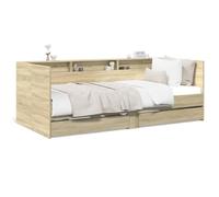 SECOLI Divano Letto, Struttura Letto, Giroletto con Cassetti in Legno Multistrato Rovere Sonoma 75x190 cm