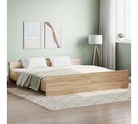 SECOLI Giroletto Matrimoniale, Struttura Letto Matrimoniale, Giroletto con Testiera e Pediera Rovere Sonoma 180x200 cm