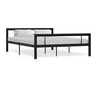 SECOLI Letto Ferro Battuto, Giroletto Matrimoniale/Singolo, Struttura Letto, in Metallo 160x200 cm Nero e Bianco