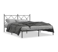 SECOLI Letto in Ferro Battuto Matrimoniale Con Testiera in Metallo Nero, Struttura Singolo/Matrimoniale, Giroletto 160x200 cm