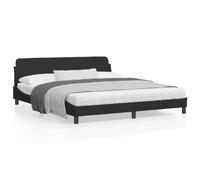 SECOLI Letto Matrimoniale 180x200 cm, Giroletto Matrimoniale, Giroletto Singolo, Struttura Letto, con Testiera e Pediera in Velluto Nero 180x200 cm