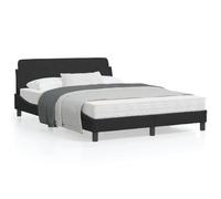 SECOLI Letto Singolo 120x200 cm, Giroletto Matrimoniale, Giroletto Singolo, Struttura Letto, con Testiera e Pediera in Velluto Nero 120x200 cm