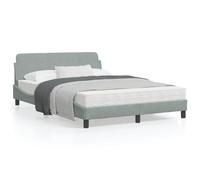 SECOLI Letto Singolo 120x200 cm, Giroletto Matrimoniale, Giroletto Singolo, Struttura Letto, con Testiera e Pediera in Velluto Grigio Chiaro 120x200 cm