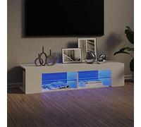 SECOLI Mobile per TV con luci a LED, 135 x 39 x 30 cm, con LED, bianco lucido, per soggiorno, TV, TV, TV, mobile con LED e cassetti