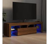 SECOLI Mobile per TV con luci a LED, 140 x 36,5 x 40 cm, con LED di quercia marrone, TV, per soggiorno, TV, TV, TV, con LED e cassetti