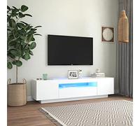 SECOLI Mobile per TV con luci a LED, 160 x 35 x 40 cm, con LED bianco, per TV, per soggiorno, TV, TV, con LED e cassetti