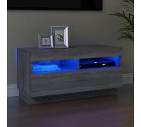 SECOLI Mobile per TV con luci a LED, 80 x 35 x 40 cm, con LED grigio Sonoma TV, credenza per soggiorno, TV, TV, mobile per TV, con LED e cassetti