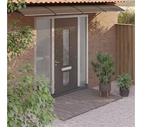 SECOLI Pensilina da Esterno Tettoia per Esterno Tettoia per Porta in Policarbonato Nera 350x100 cm