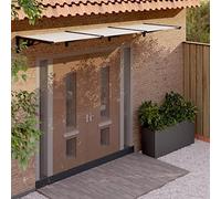 SECOLI Pensilina da Esterno Tettoia per Esterno Tettoia per Porta in Policarbonato Nero e Trasparente 358,5x90 cm