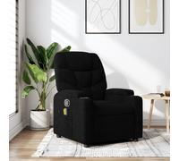 SECOLI Poltrona Relax Reclinabile, Poltrona Massaggiante, Poltrona Manuale Tessuto, Poltrone per Anziani, Poltrone per Soggiorno, Nera