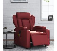 SECOLI Poltrona Relax Reclinabile, Poltrona Massaggiante, Poltrona Relax Elettrica, Poltrone per Anziani, Poltrone per Soggiorno, in Similpelle Rosso Vino