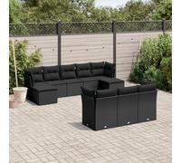 SECOLI Set di mobili da giardino in rattan con spazio di archiviazione, per 4-12 persone, molti modelli e colori, con cuscini extra spessi, per esterni, set da pranzo, 10 pezzi, tipo 306