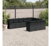 SECOLI Set di mobili da giardino in rattan con spazio di archiviazione, per 4-12 persone, molti modelli e colori, con cuscini extra spessi, per esterni, set da pranzo, 10 pezzi, tipo 334