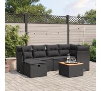 SECOLI Set di mobili da giardino XXL in rattan, con spazio di archiviazione, mobili da giardino, divano ad angolo, per esterni, in polyrattan, set di mobili ad angolo, colore nero, 7 LG-Type-62