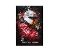 SECOLI Stampa artistica da parete su tela con immagine di Sebastian Vettel Formula Racer, stampa artistica da parete, decorazione moderna, 20 x 30 cm