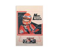 SECOLI Stampa artistica da parete su tela, motivo: Formula Niki Lauda, decorazione moderna, 50 x 75 cm