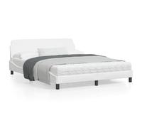 SECOLI Struttura Letto Matrimoniale 160x200 cm, Giroletto Matrimoniale, Giroletto Singolo, Letto Matrimoniale/Singolo in Similpelle Bianco 160x200 cm