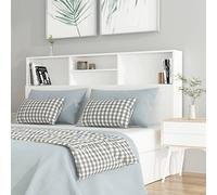 SECOLI Testiera Letto Matrimoniale con Scomparti, Bianco 160x19x103,5 cm